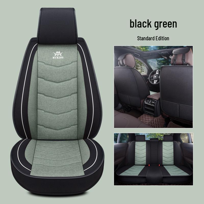 Full Coverage Linen Cartoon Panda Car Seat Cushion - Universal Fit, 2020