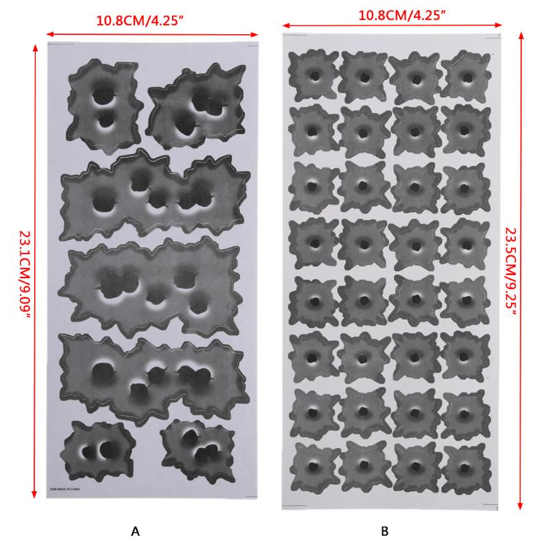 Adesivos à prova d'água com buracos de bala, decalques de corpo, decalques divertidos com buracos de bala 3D em adesivos de carro, modelagem de arranhões realistas