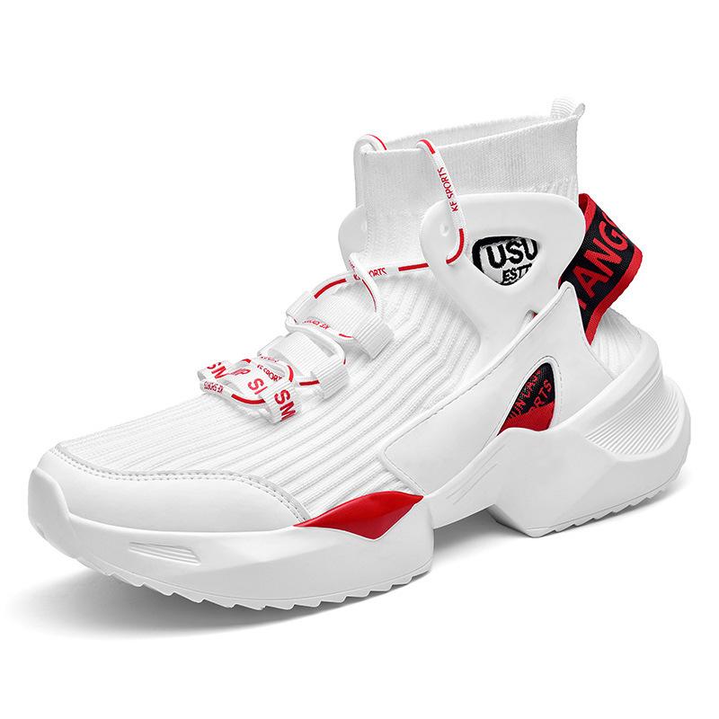 High-top shoes men's shoes versatile height-increasing sports shoes autumn and winter cotton shoes 2025 new winter shoes men's trendy shoes socks sho