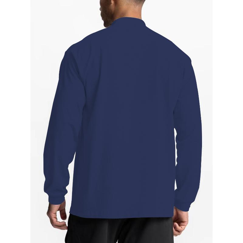 Mock Neck Long Sleeve, Polyester Quick-Dry for Casual
