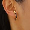 French Oval Large C-Shaped Stud Earrings for Women Elegant Imitation Pearl Geometric Unique Earrings Design Statement Zircon