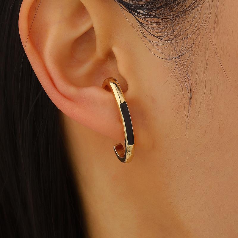 French Oval Large C-Shaped Stud Earrings for Women Elegant Imitation Pearl Geometric Unique Earrings Design Statement Zircon