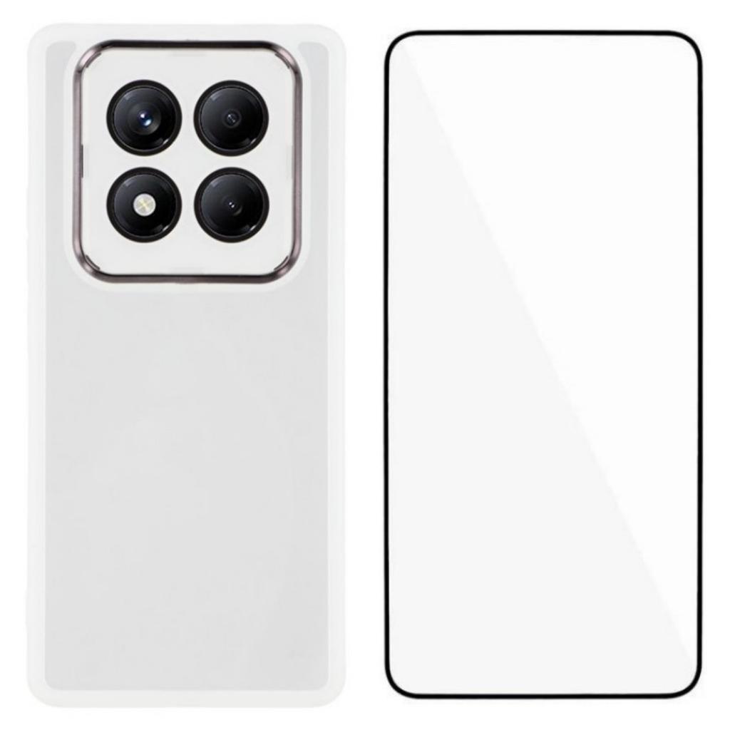 For Xiaomi Redmi Note 14 Pro 4G TPU Case WANLONFENG DKSM Series Electroplated Frame Back Cover with Tempered Glass