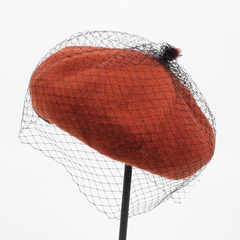 Retro Style Hat Mesh Multi Solid Color Womens Elegant Felt Warm Hatsberet