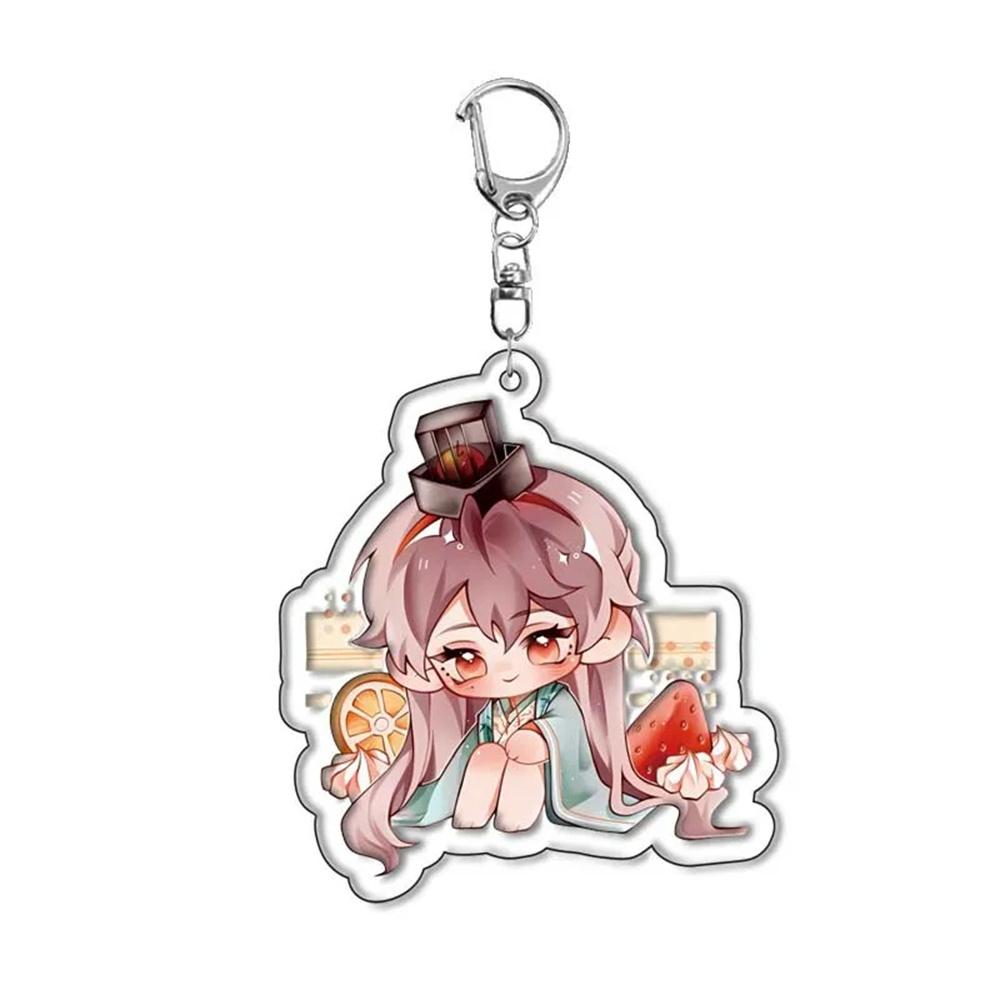 6CM Key Ring Figure Game Ashes Of The Kingdom Anime Acrylic KeyChain With Lu Su Liu Bian Sun Ce Desktop Display Decoration Gift