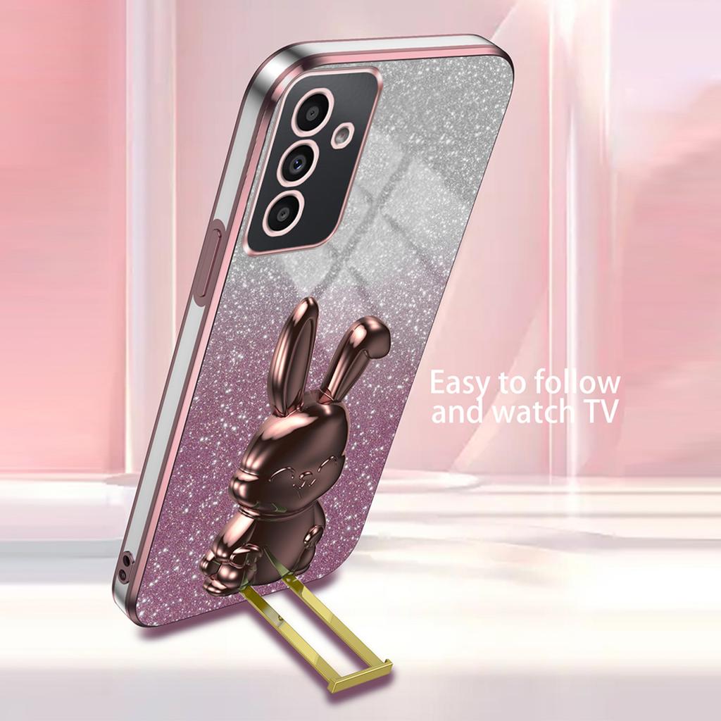 Phone Cover for Samsung Galaxy A35 5G,Lovely Rabbit Kickstand Glitter Back Shell