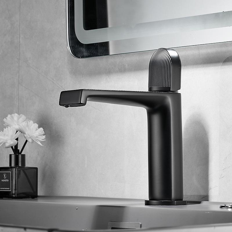 Grey/White/Black/Chrome Bathroom Hot And Cold Mixed Basin Faucet Brass Light Luxury Home Bathroom Cabinet Hand Wash Basin Tap