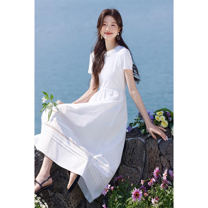 Mohan Yimei Holiday White A-Line Lace Dress