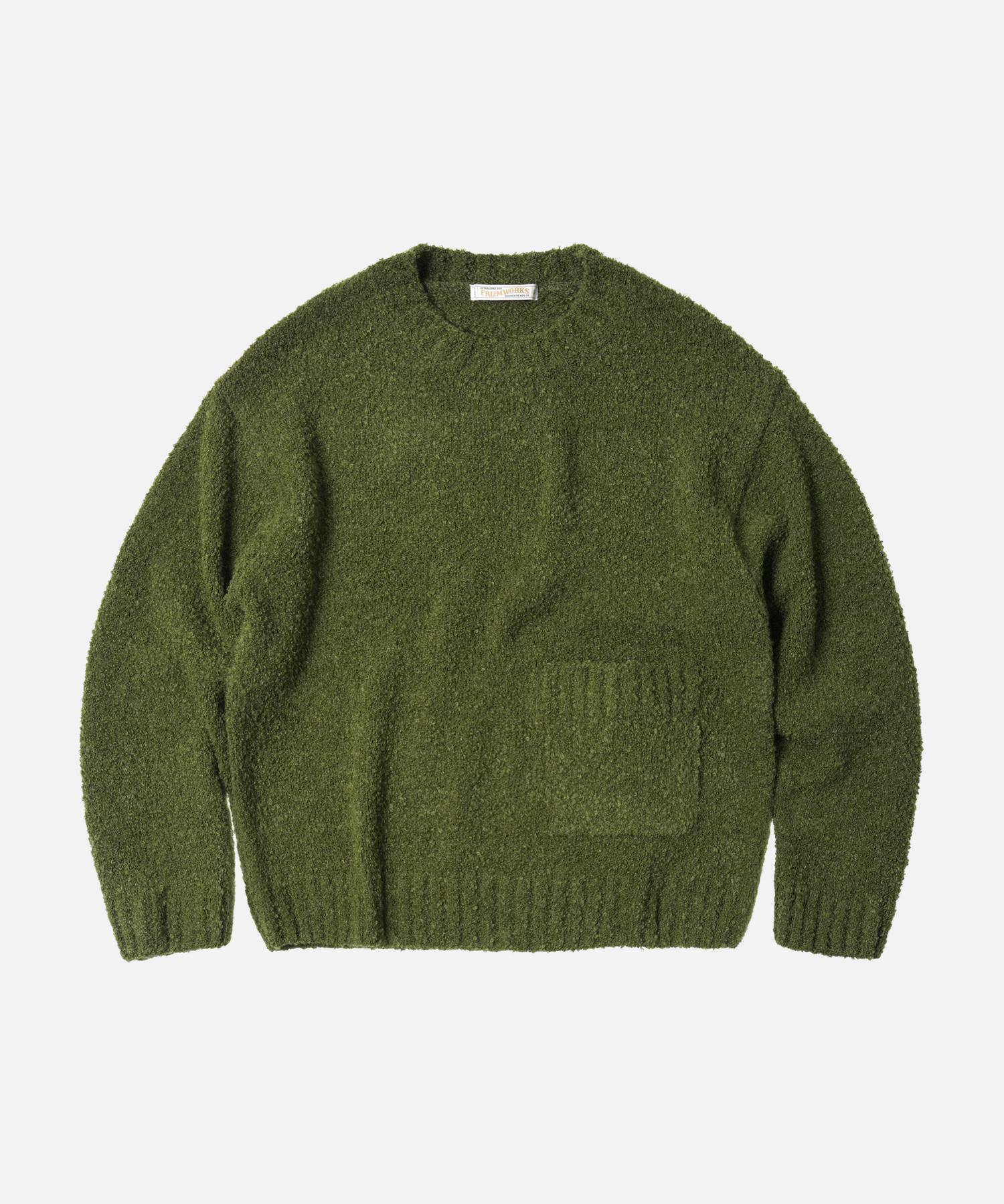 Prism Works Alpaca Boucle Knit _ Olive Olive/L
