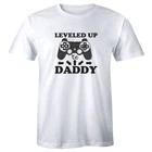 

Leveled Up To Daddy T-Shirt for Men Future Dad Gamer Shirt Baby Announcement XL