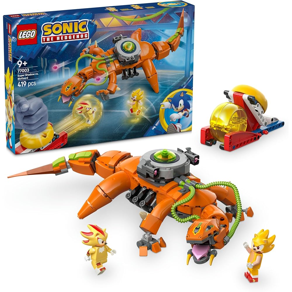 LEGO Sonic the Hedgehog Super Shadow vs Bio Lizard Building Toy Set for Kids Ages 9-11