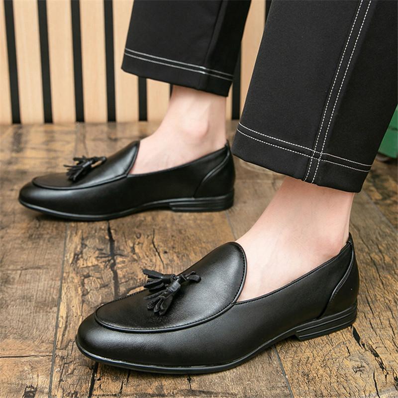 Trend New British Yellow Red Tassel Driving Shoes For Men Dress Evening Wedding Office Footwear Prom Sapato Social Masculino
