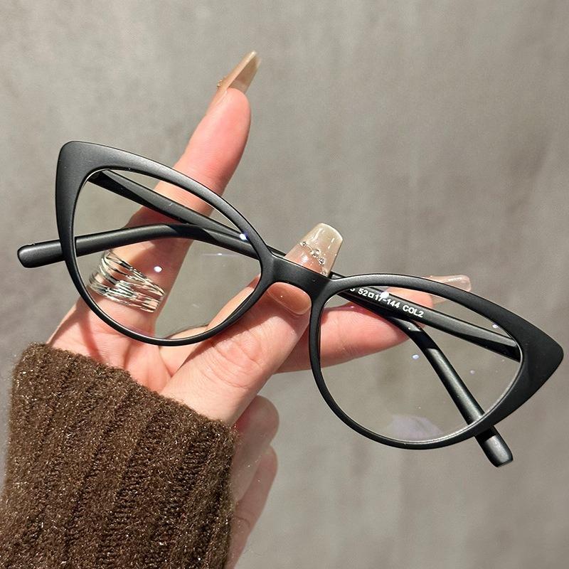 

Cat Eye Frame Anti-blue Eyeglasses Fashion Computer Flat Light Mirror Big Frame Eyeglasses Vision Care Blue Light Blocking Eyewear