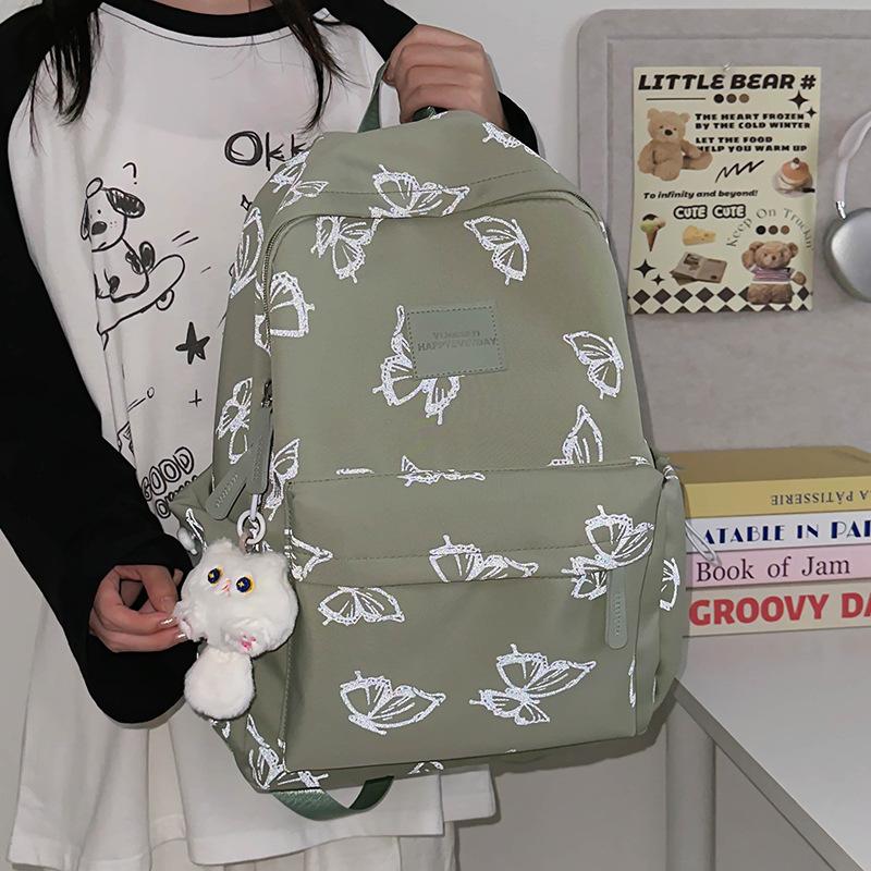 Schoolbagins Wind School Bag Female College Student Japanese Fashion Butterfly High School Student Backpack Female Lightweight Junior High School