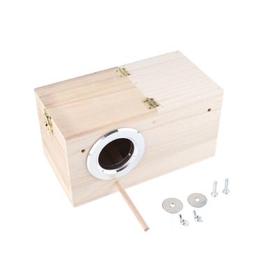 Holz-Vogelnest Holz-Vogelhaus Papageien-Brutkasten für Außen