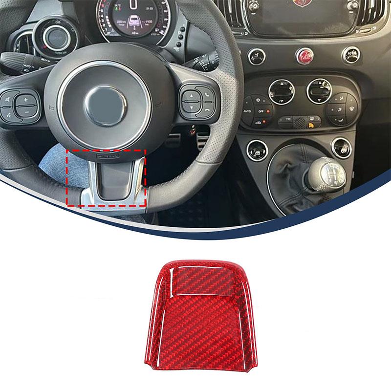 

Real Carbon Fiber Car Steering Wheel Bottom Cover Trim For Abarth 595 695 2017-2025 Auto Steering Wheel Decoration Accessories