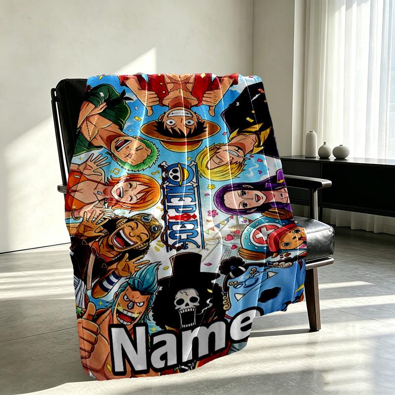 Custom Name Personalized One Piece Print Blanket, Home Decor, Bedroom, Sofa, Camping, Couch, Gifts for Birthday Christmas