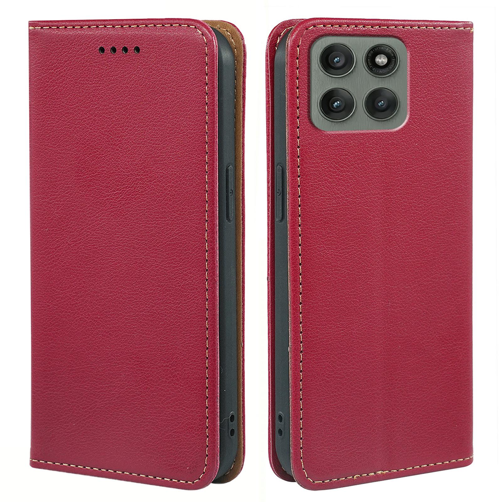 

For Motorola Edge 60 Pro 5G Case Wallet RFID Blocking Leather Phone Cover Strong Magnetic Closure Red