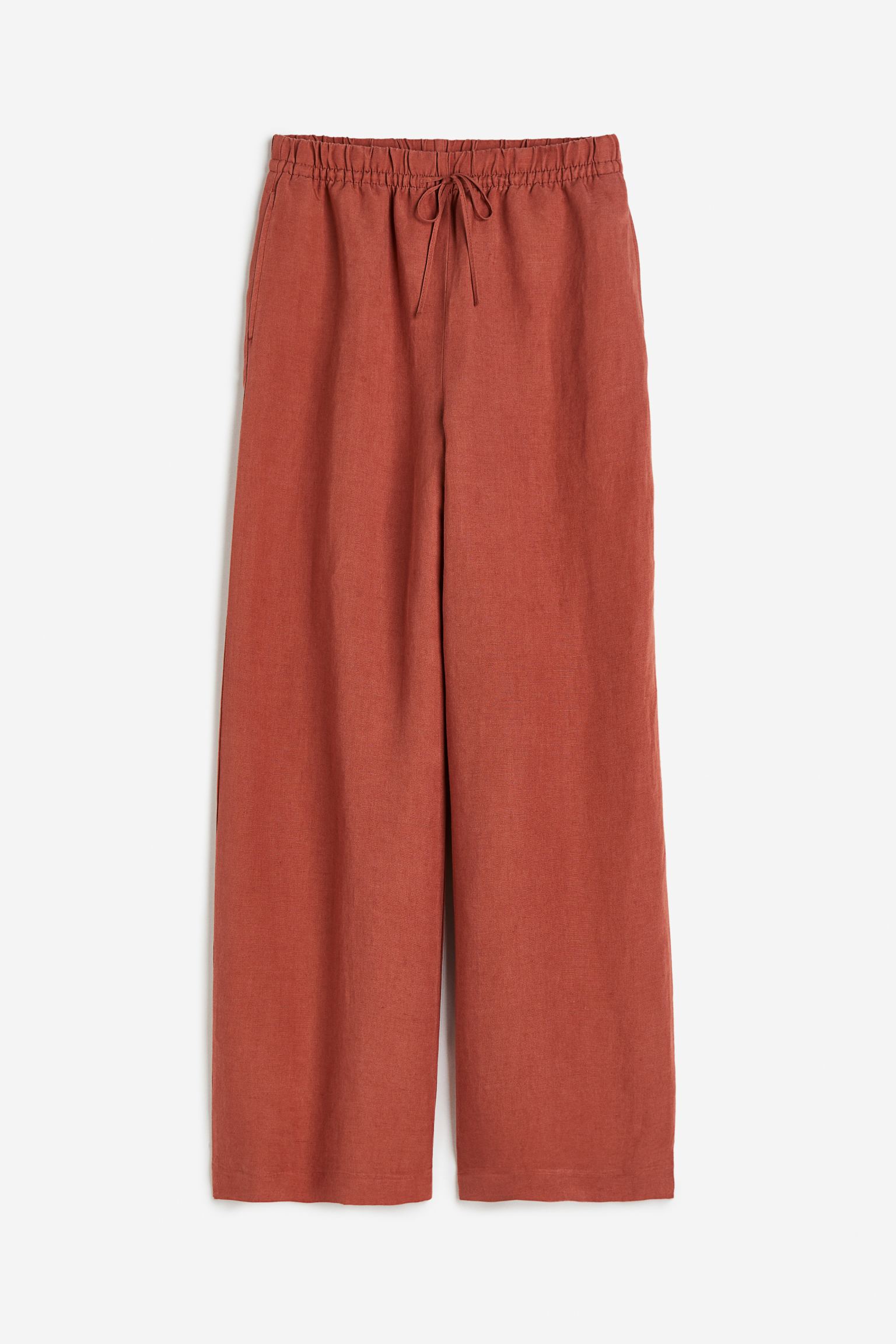 

Linen-blend pull-on trousers
