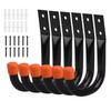 6PCS/Set J-Type Bike Wall Mount Hooks Anti-Slip Rubber Coating Bike Parking Hanger  Garage Storage
