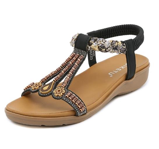 Fashion High quality retro sandals women  new casual comfortable flat sandals summer gladiator shoes