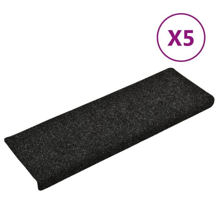 Stair Treads - vidaXL - Black - 65x21x4 Cm - Non-slip - Washable