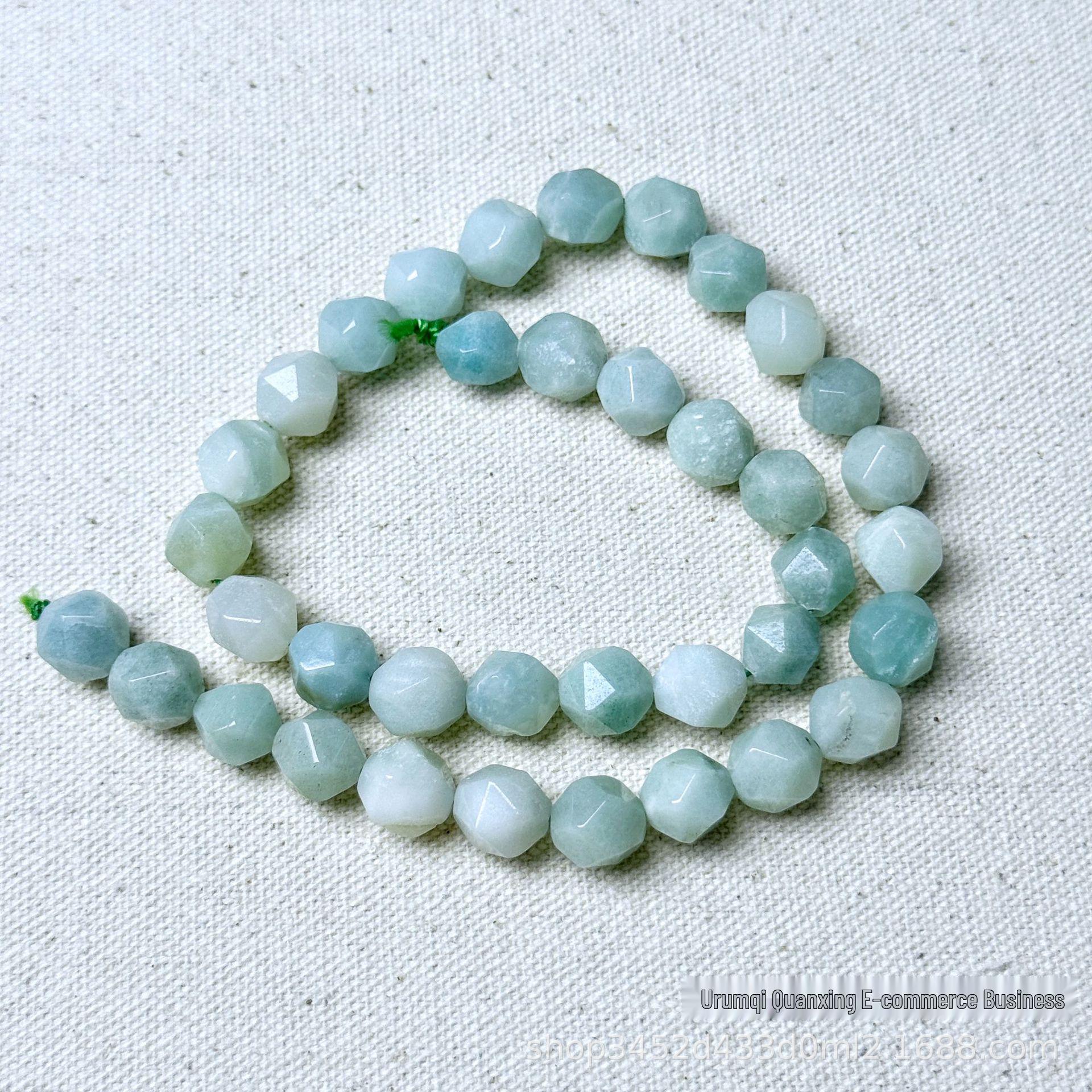 Versatile Diamond-Cut Natural Stone Beads for DIY Jewelry 6mm, approx. 58 beads
