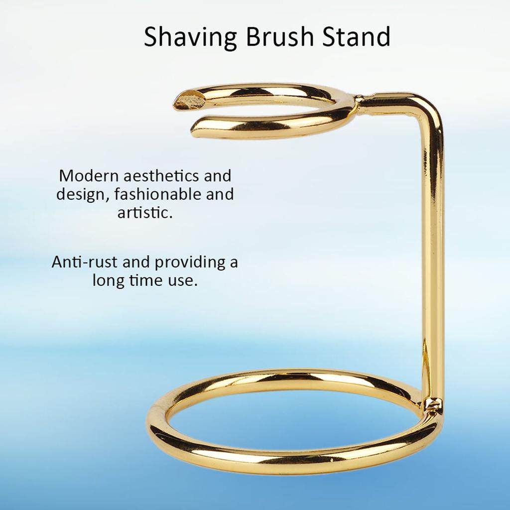 Men Shaving Brush Stainless Steel Stand Razor Holder for Salon Home Travel Use
