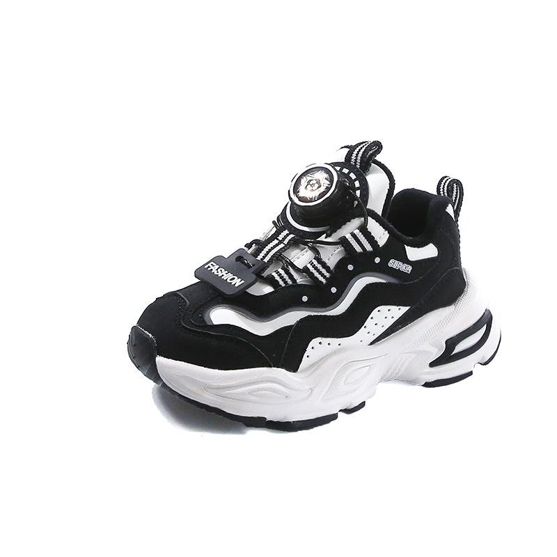 

New Winter Fashion All-match Soft Sole Comfortable Warm Plus Velvet Sports Shoes for Boys and Girls 27 чорний