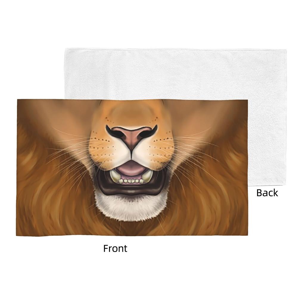 Maned Lion Face Soft Face Towel Quick Dry Pool Bath Cotton Towels Absorbent