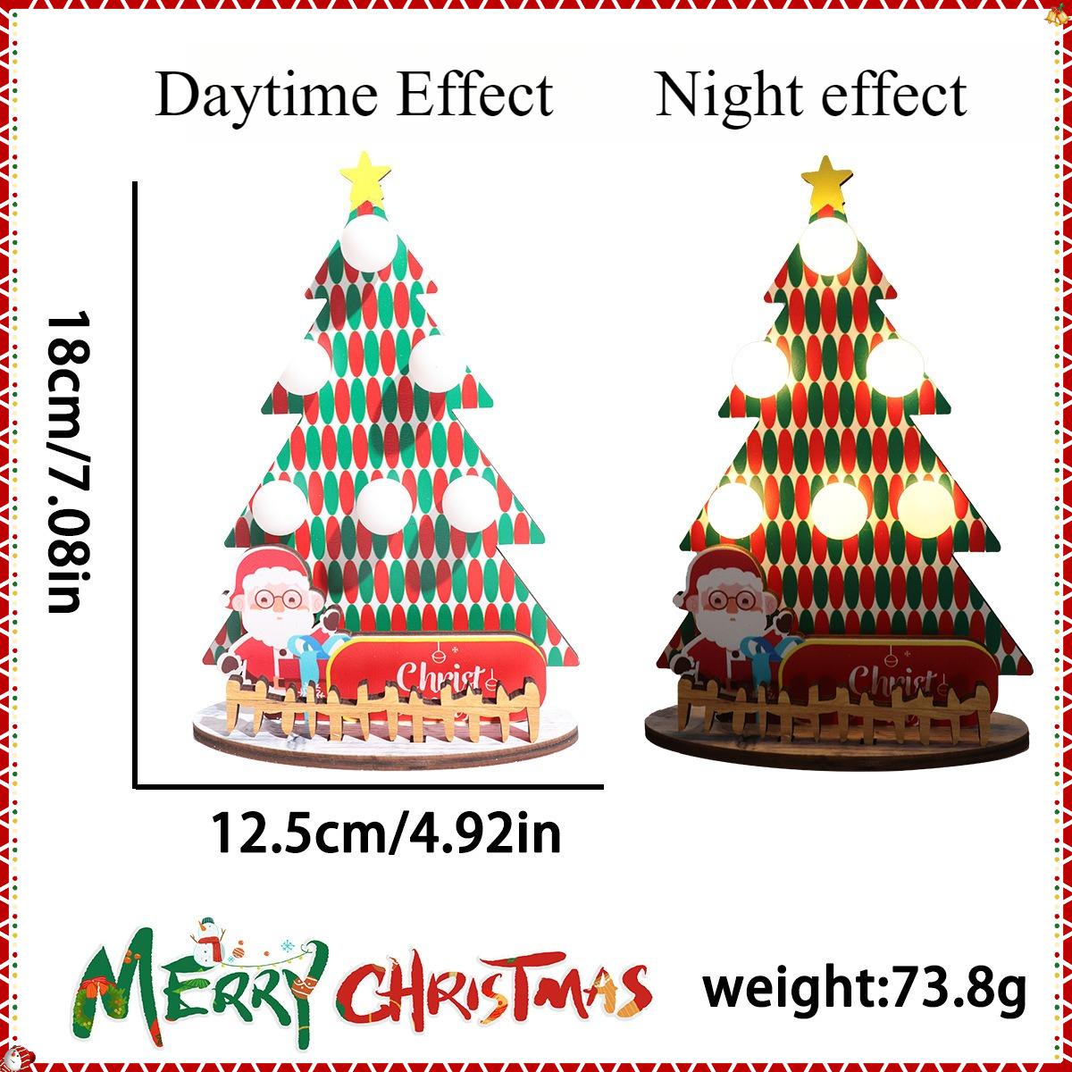 

2026 New Wooden Christmas Tree Ornament with Lights,Santa Claus Tree Designs DIY Ornament for Xmas Party Fit for Home Decoration