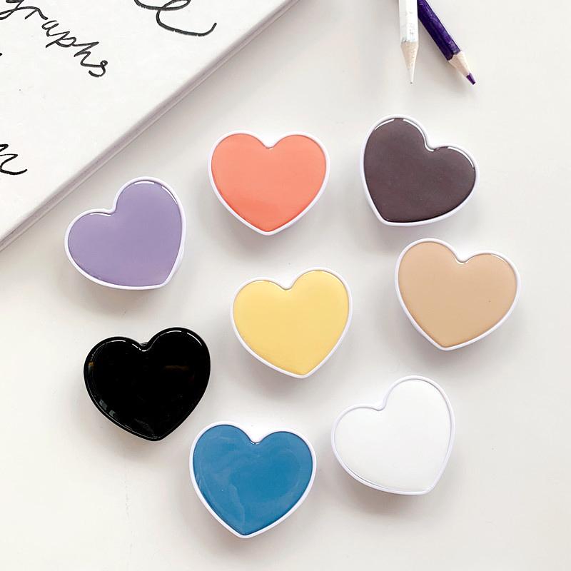 Popular Heart Shaped Phone Socket Holder Finger Grip Bracket Support Telephone for IPhone Samsung Cellphone Pocket Socket Stand
