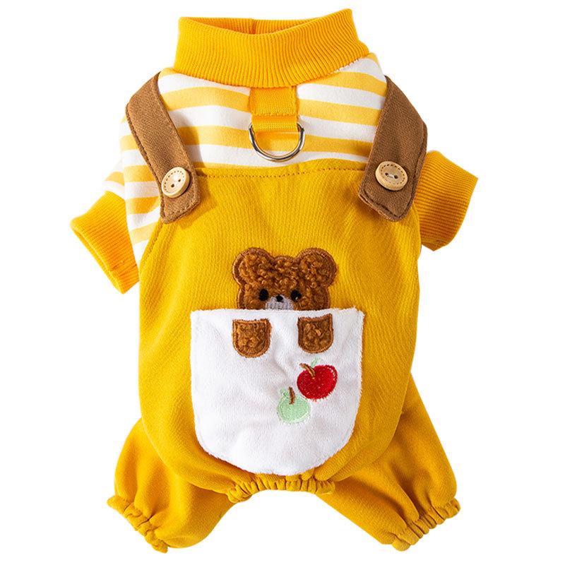 Autumn and Winter Cat Clothes Cute Animal Four-legged Clothes Traction Overalls Sweater Thin Teddy Than Bear Pet Clothes