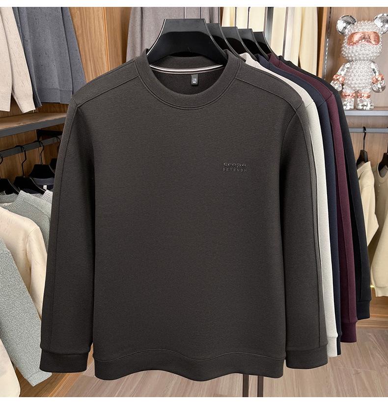 Herren Samtgefüttertes Winter-Sweatshirt - Warm, Langarm, Vielseitig, Einfarbiger Oberteil
