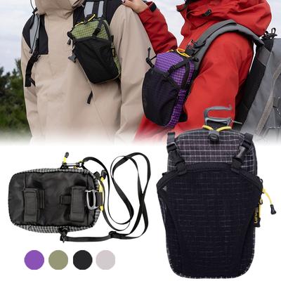 Water Bottle Holder Phone Pocket Outdoor Waterproof Adjustable Strap Nylon Backpack Shoulder Pouch for Cycling Hiking Camping