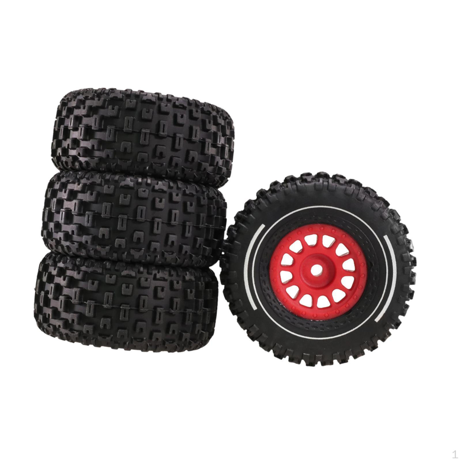 

4 Pcs RC Car Tires with Practical Replacement Functions червоний