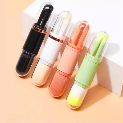 Spot 4-in-1 Tragbares Einziehbares Make-up Pinselset für Lidschatten und Hautton