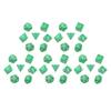 35Pcs Plastic Dice Kit Pearl Pattern White Numbers Polyhedral Dices for Game Desktop Education Green
