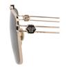 Philipp Plein Sunglasses Aviator Frame Acetate Rose Gold Green