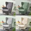 Leaves Jacquard Wing Chair Cover Elastic Wingback Armchair Covers Non-Slip Single Sofa Slipcovers with Seat Cushion Covers Home