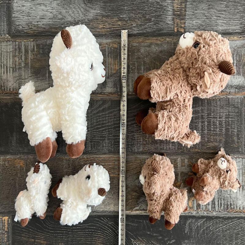 Cute Standing Sheep Plush Toy Soft Fluffy Big Eyed Stuffed Animal 11/15/25cm for Kids Birthday Gift Home Decor