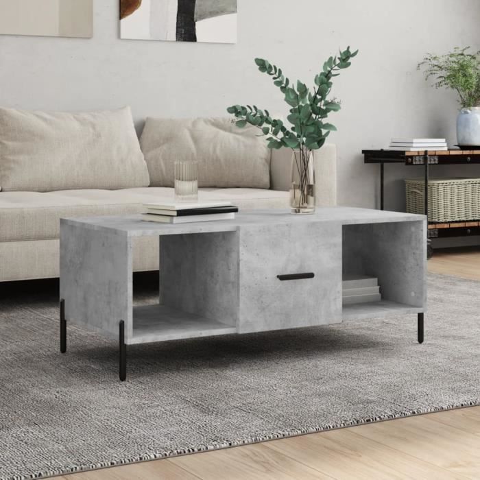 VidaXL Table basse gris béton 102x50x40 cm bois d'ingénierie 829312