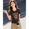 Demana Soft Wind Diary Women's Floral Print Short Sleeve T-Shirt