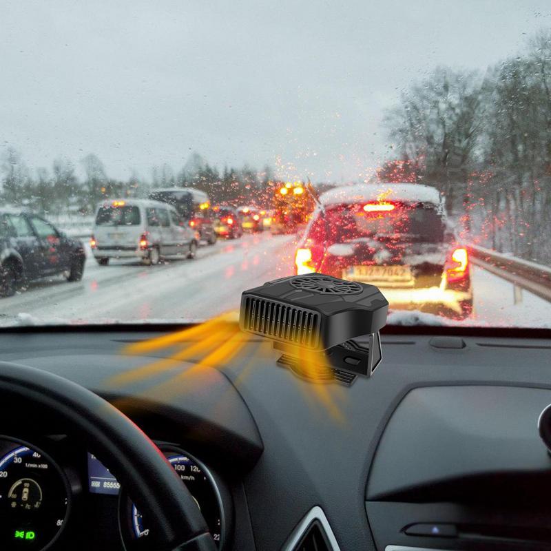 Auto Heater Fan 2 In1 Cooling Heating 12V/24V Portable Auto Windshield Heater Cars Defrosting Defogging Heating Cooling Rotating
