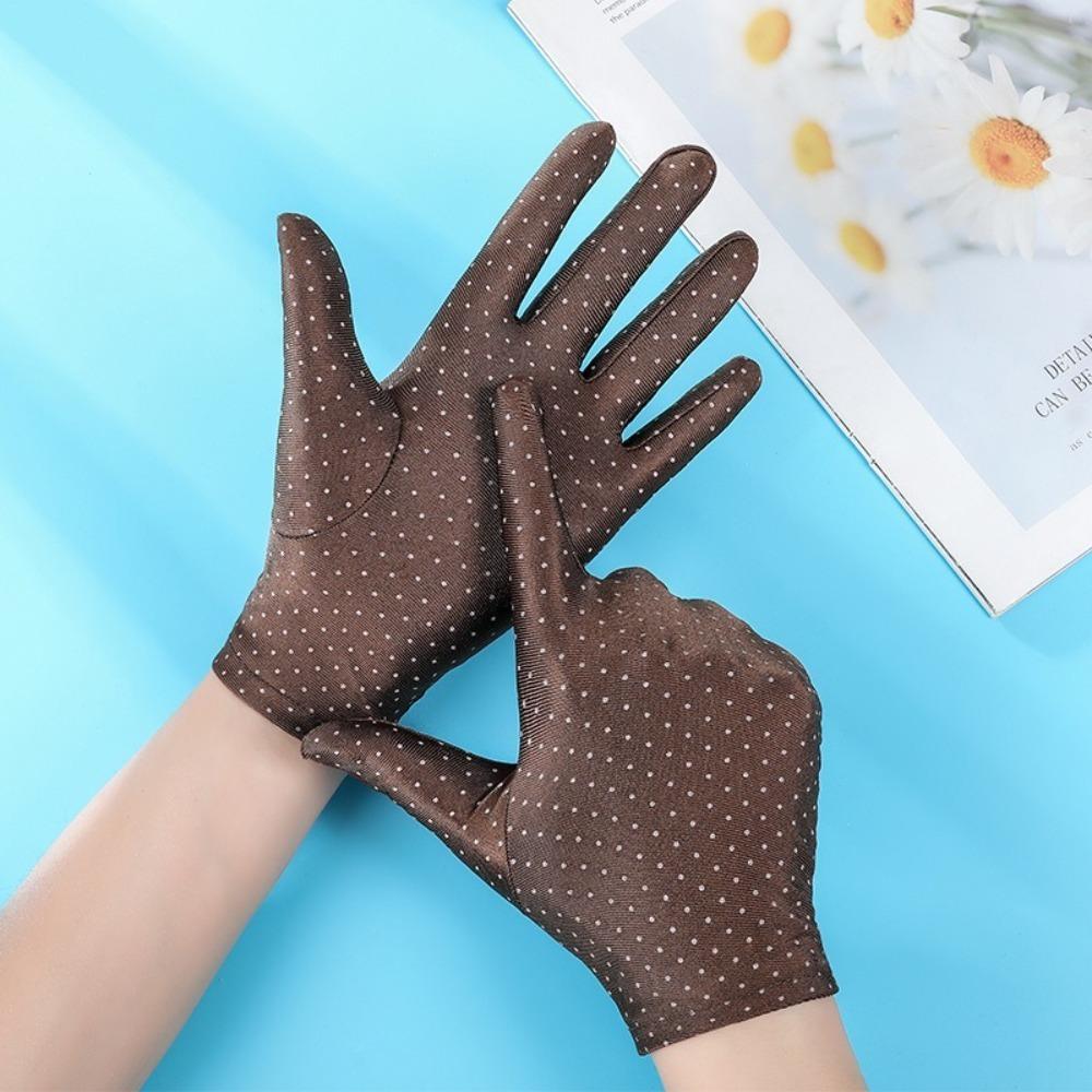 

Touchable Screen Riding Driving Gloves Anti-UV Ice Silk Gloves New Nail Painting Gloves Women 6