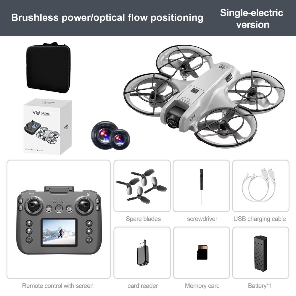 V666 Dron 4K Profesionální 180° ESC HD Kamera Letecký FPV Bezkartáčový Vyhýbání se překážkám s Obrazovkou Dálkové ovládání Skládací RC Dron Hračka Dárek