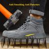 high top safety shoes mens waterproof comfortable work boots anti smash working shoes with steel toe work man safety sneakers