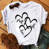 Graphic T-Shirt Women Clothing Harajuku Heart Print Aesthetic Basic O-Neck Tops Casual Tshirt Tee Fashion Roupas Femininas