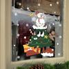 Christmas Tree Snowman Gingerbread Man Atmosphere Decorated Glass Windows Window Stickers