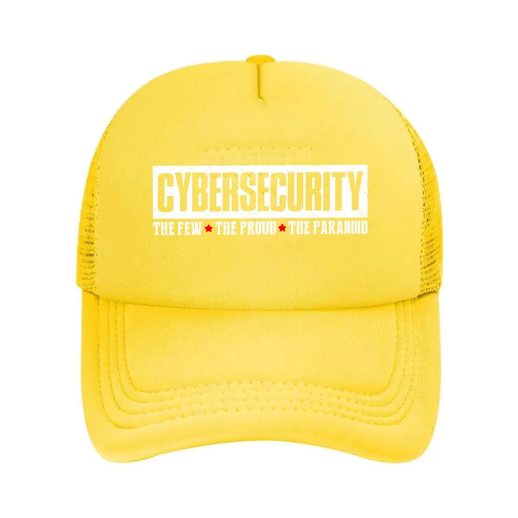 Cybersecurity Tech - Themed, Bold - Text Paranoia Art Design Mesh Baseball Cap